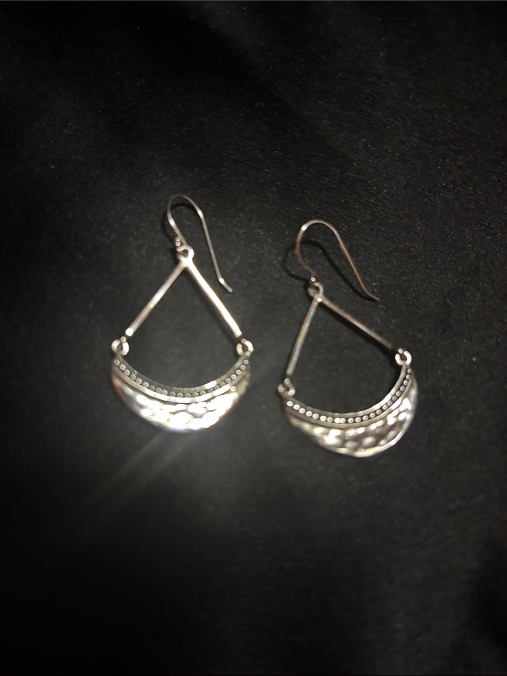 Delicate Sterling 925 Silver Crescent Drop Earrings - Lightweight Boho Style